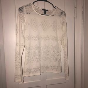 Cream colored lace blouse
